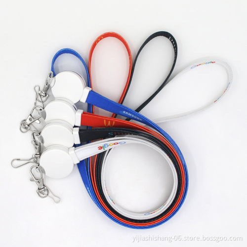 OEM Customized Design Promotion Gift Cable Neck Strap Lanyard Type C USB Flat Measure Ruler Charging Data Cable for Samsung